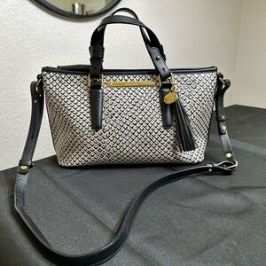 Brahmin Mini Asher Black Java Tassel Tote Anaconda Python Leather ~ Coronado